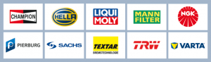 Eine Auswahl von Logos bedeutender Ersatzteilehersteller